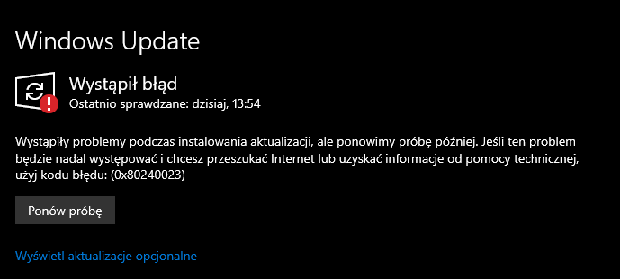 Windows Update error