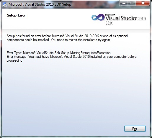 Visual Studio Installer Error